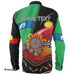 Australia Aboriginal Custom Long Sleeve Button Shirt - The Rainbow Serpent Dreamtime Give Shape To The Earth Long Sleeve Button Shirt
