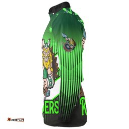 Canberra Raiders Long Sleeve Button Shirt - Canberra Raiders Mascot With Australia Flag