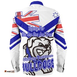 Canterbury-Bankstown Bulldogs Long Sleeve Button Shirt - Happy Australia Day We Are One And Free V2
