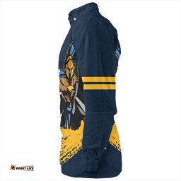 Gold Coast Titans Sport Long Sleeve Button Shirt - Gold Coast Titans Mascot Quater Style