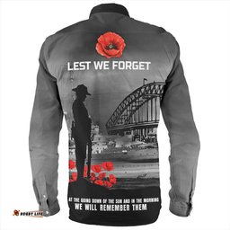 Australia Long Sleeve Button Shirt At The Going Down Of The Sun We Will Remember Them