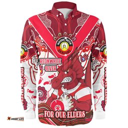 St. George Illawarra Dragons Naidoc Week Custom Long Sleeve Button Shirt - For Our Elders Home Jersey Shirt