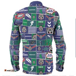 New Zealand Warriors Sport Long Sleeve Button Shirt - Team Of Us Die Hard Fan Supporters Comic Style