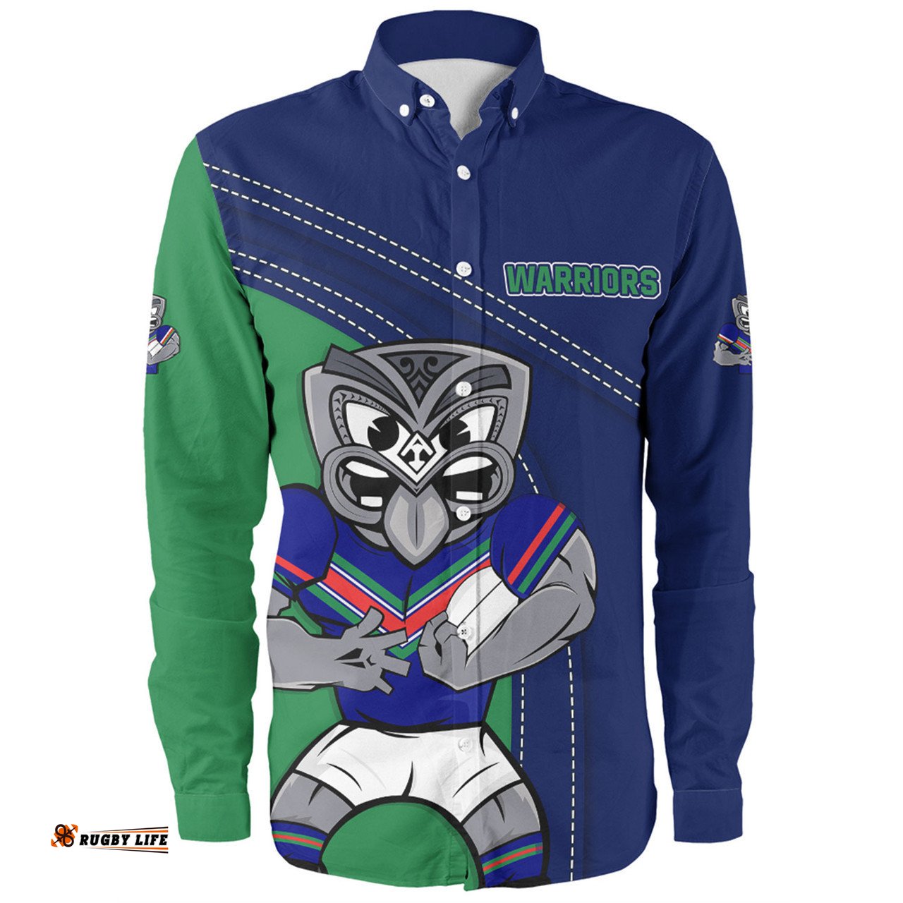 New Zealand Warriors Long Sleeve Button Shirt Custom Team Of Us Die Hard Fan Supporters