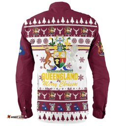 Queensland Christmas Long Sleeve Button Shirt - Merry Chrissie Long Sleeve Button Shirt