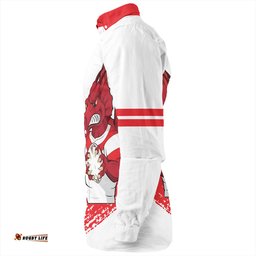 St. George Illawarra Dragons Long Sleeve Button Shirt - St. George Illawarra Dragons Mascot Quater Style
