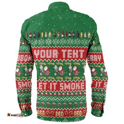 Australia Christmas Custom Long Sleeve Button Shirt - Merry BBQMax Let It Smoke Long Sleeve Button Shirt