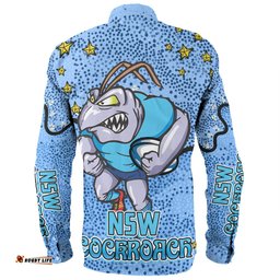 New South Wales Cockroaches Custom Long Sleeve Button Shirt - Team With Dot And Star Patterns For Tough Fan Long Sleeve Button Shirt