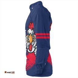 Sydney Roosters Long Sleeve Button Shirt - Sydney Roosters Mascot Quater Style