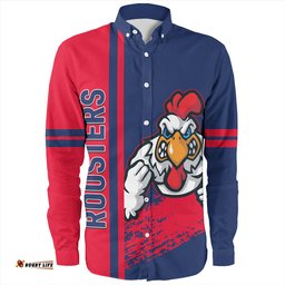 Sydney Roosters Long Sleeve Button Shirt - Sydney Roosters Mascot Quater Style