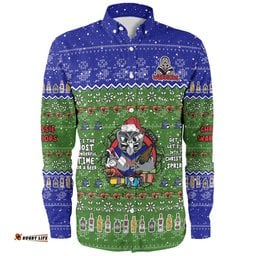 New Zealand Warriors Christmas Custom Long Sleeve Button Shirt - Chrissie Spirit Long Sleeve Button Shirt
