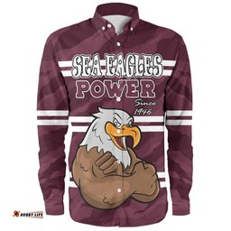 Manly Warringah Sea Eagles Long Sleeve Button Shirt - I Hate Being This Awesome But Eagles Long Sleeve Button Shirt