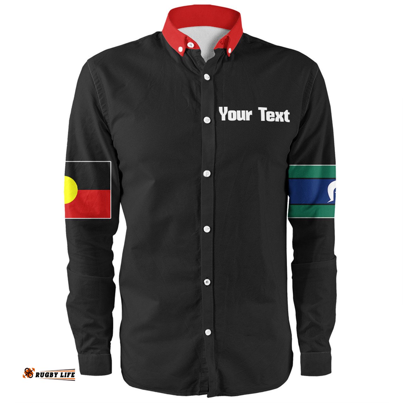 Australia Sport Darts Custom Long Sleeve Button Shirt - Dart Board And Australia Flag Patterns With Kangaroo Drinking Art Long Sleeve Button Shirt