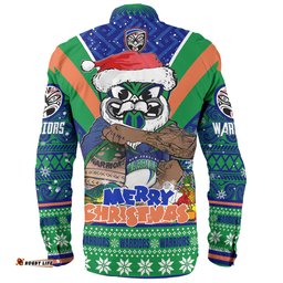 New Zealand Warriors Christmas Custom Long Sleeve Button Shirt - Warriors Santa Aussie Big Things Long Sleeve Button Shirt