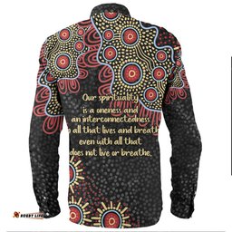 Australia Aboriginal Long Sleeve Button Shirts - The More You Know The Less You Need Red and Gold Patterns Long Sleeve Button Shirts