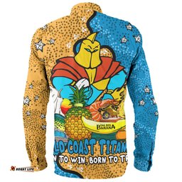 Gold Coast Titans Custom Long Sleeve Button Shirt - Australian Big Things Long Sleeve Button Shirt