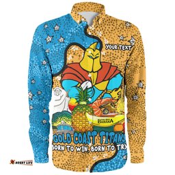 Gold Coast Titans Custom Long Sleeve Button Shirt - Australian Big Things Long Sleeve Button Shirt