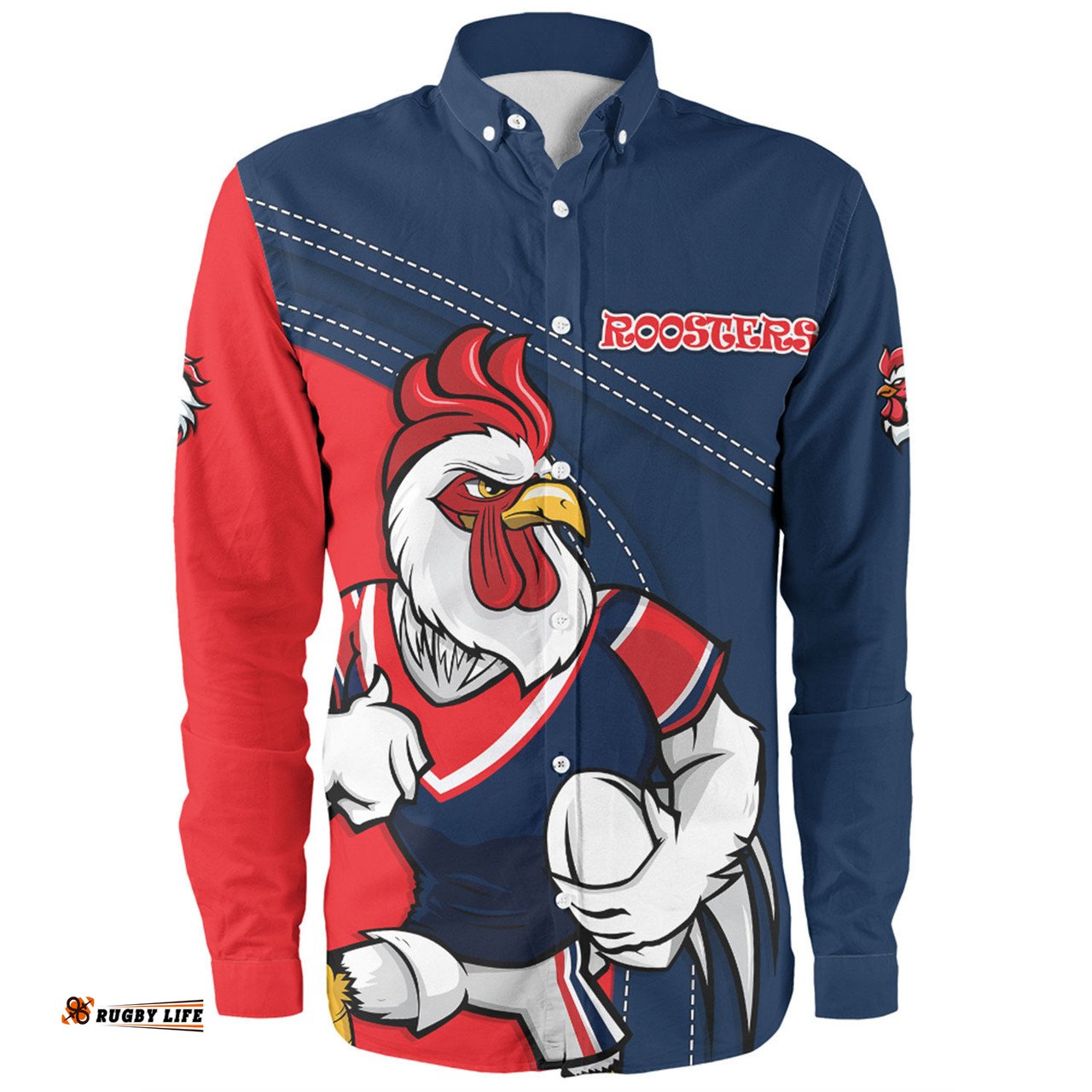 Sydney Roosters Long Sleeve Button Shirt Custom Team Of Us Die Hard Fan Supporters
