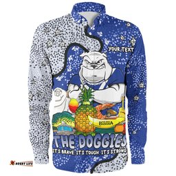 Canterbury-Bankstown Bulldogs Custom Long Sleeve Button Shirt - Australian Big Things Long Sleeve Button Shirt