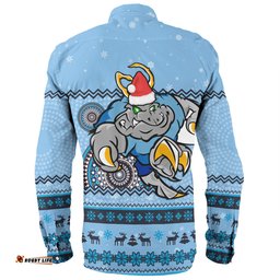 New South Wales Cockroaches Christmas Custom Long Sleeve Button Shirt - Ugly Xmas And Aboriginal Patterns For Die Hard Fan Long Sleeve Button Shirt