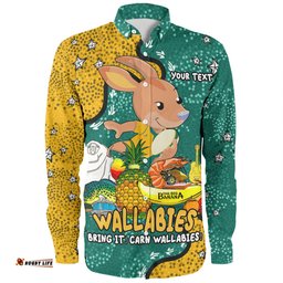 Australia Wallabies Custom Long Sleeve Button Shirt - Australian Big Things Long Sleeve Button Shirt