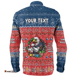 Sydney Roosters Christmas Custom Long Sleeve Button Shirt - Chrissie Spirit Long Sleeve Button Shirt