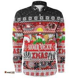 St. George Illawarra Dragons Christmas Aboriginal Custom Long Sleeve Button Shirt - Indigenous Knitted Ugly Xmas Style Long Sleeve Button Shirt