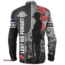 Australia Long Sleeve Button Shirt - Custom Royal Australian Army Anzac Day Camouflage Style