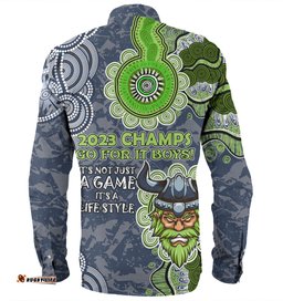 Canberra Raiders Custom Long Sleeve Button Shirt - 2023 Champs Shirt