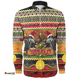 Australia Christmas Aboriginal Custom Long Sleeve Button Shirt - Aboriginal Dreamtime Wangkarnal Crows Long Sleeve Button Shirt