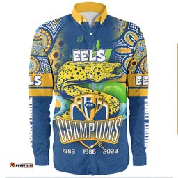 Parramatta Eels Sport Long Sleeve Button Shirt - Custom Talent Win Games But Teamwork And Intelligence Win Championships With Aboriginal Style