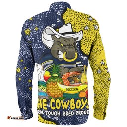 North Queensland Cowboys Custom Long Sleeve Button Shirt - Australian Big Things Long Sleeve Button Shirt
