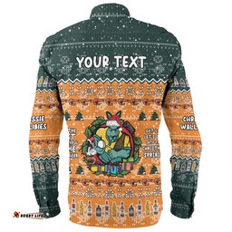 Australia Wallabies Christmas Custom Long Sleeve Button Shirt - Chrissie Spirit Long Sleeve Button Shirt