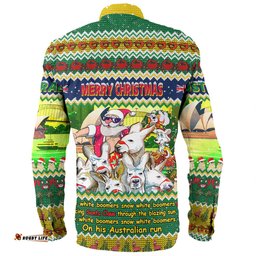Australia Christmas Custom Long Sleeve Button Shirt - Six White Boomers Long Sleeve Button Shirt
