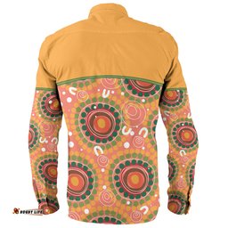 Australia Aboriginal Custom Long Sleeve Button Shirt - Abstract Seamless Pattern With Aboriginal Inspired Long Sleeve Button Shirt