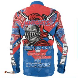 Newcastle Knights Sport Long Sleeve Button Shirt - Custom Talent Win Games But Teamwork And Intelligence Win Championships With Aboriginal Style