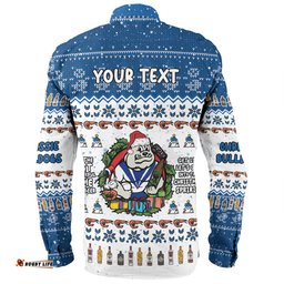 Canterbury-Bankstown Bulldogs Christmas Custom Long Sleeve Button Shirt - Chrissie Spirit Long Sleeve Button Shirt