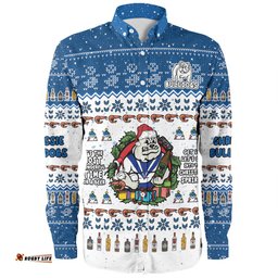 Canterbury-Bankstown Bulldogs Christmas Custom Long Sleeve Button Shirt - Chrissie Spirit Long Sleeve Button Shirt