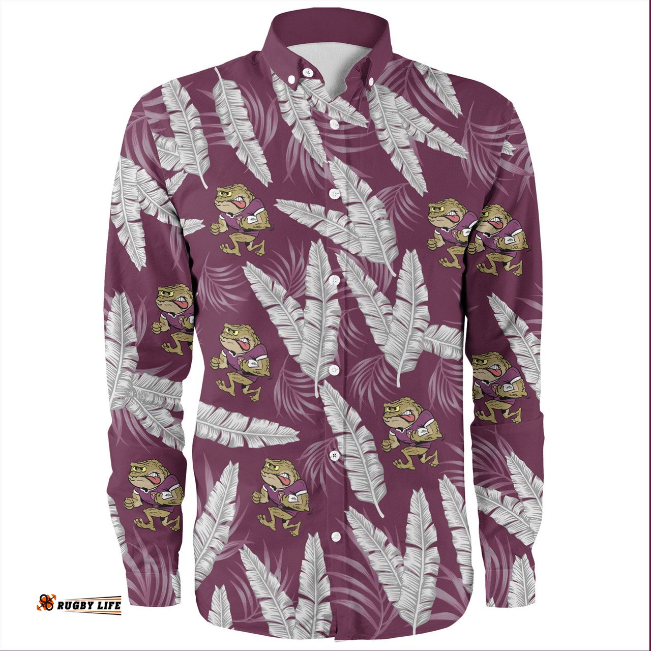Cane Toads Custom Long Sleeve Button Shirt - Tropical Patterns QLD Long Sleeve Button Shirt