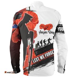 Australia Long Sleeve Button Shirt - Custom Anzac Day Special Style ( Ver 2 )