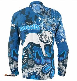 Canterbury-Bankstown Bulldogs Custom Long Sleeve Button Shirt - Go Mighty Doggies Shirt