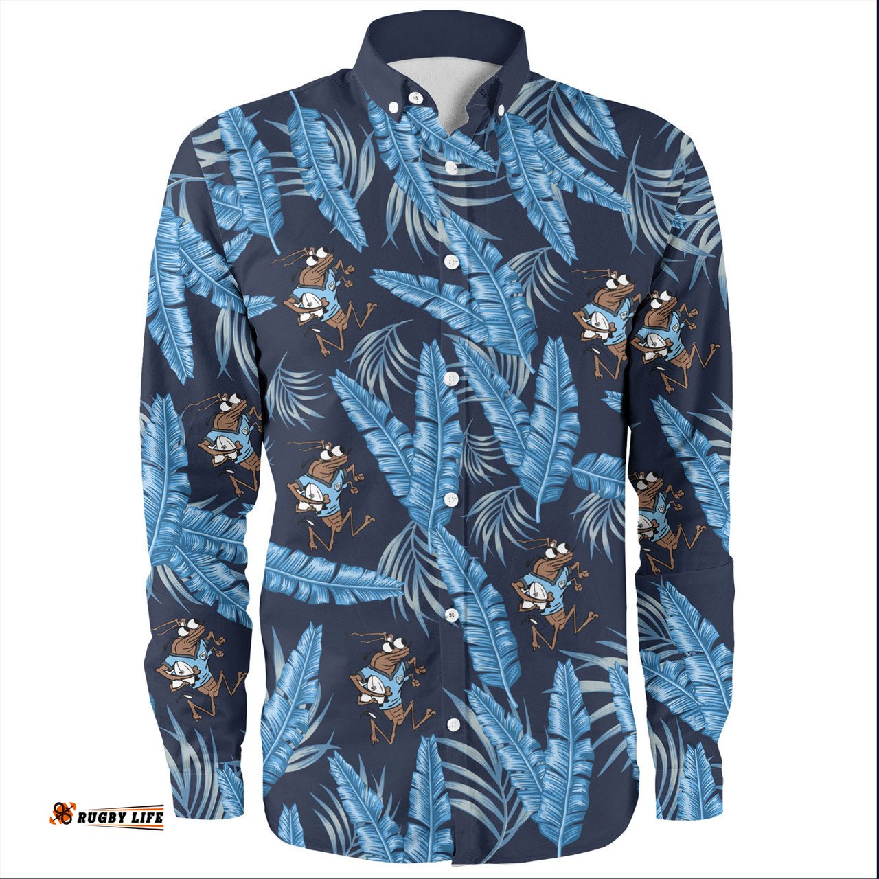 Cockroach Custom Long Sleeve Button Shirt - Tropical Patterns NSW Long Sleeve Button Shirt