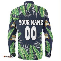 Canberra Raiders Custom Long Sleeve Button Shirt - Tropical Patterns Canberra Raiders Long Sleeve Button Shirt