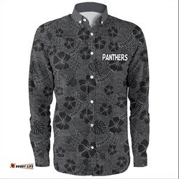 Penrith Panthers Long Sleeve Button Shirt - Scream With Tropical Patterns