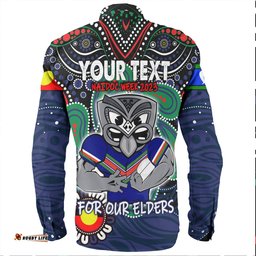 New Zealand Warriors Naidoc Week Long Sleeve Button Shirt - Aboriginal For Our Elder NAIDOC Week 2023