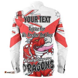 St. George Illawarra Dragons Long Sleeve Button Shirt - Happy Australia Day We Are One And Free