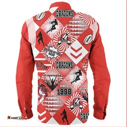St. George Illawarra Dragons Long Sleeve Button Shirt - Argyle Patterns Style Tough Fan For Life
