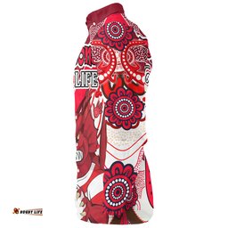 St. George Illawarra Dragons Custom Long Sleeve Button Shirt - St. George Illawarra Dragons For Life With Aboriginal Style Long Sleeve Button Shirt