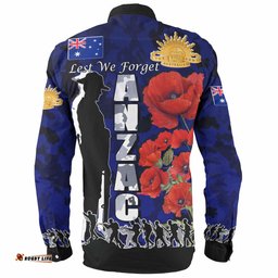 Australia Anzac Custom Long Sleeve Button Shirt - Anzac day Lest We Forget With Poppies And Camo Pattern Shirt