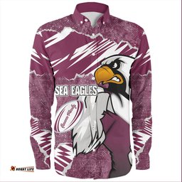 Manly Warringah Sea Eagles Long Sleeve Button Shirt - Theme Song